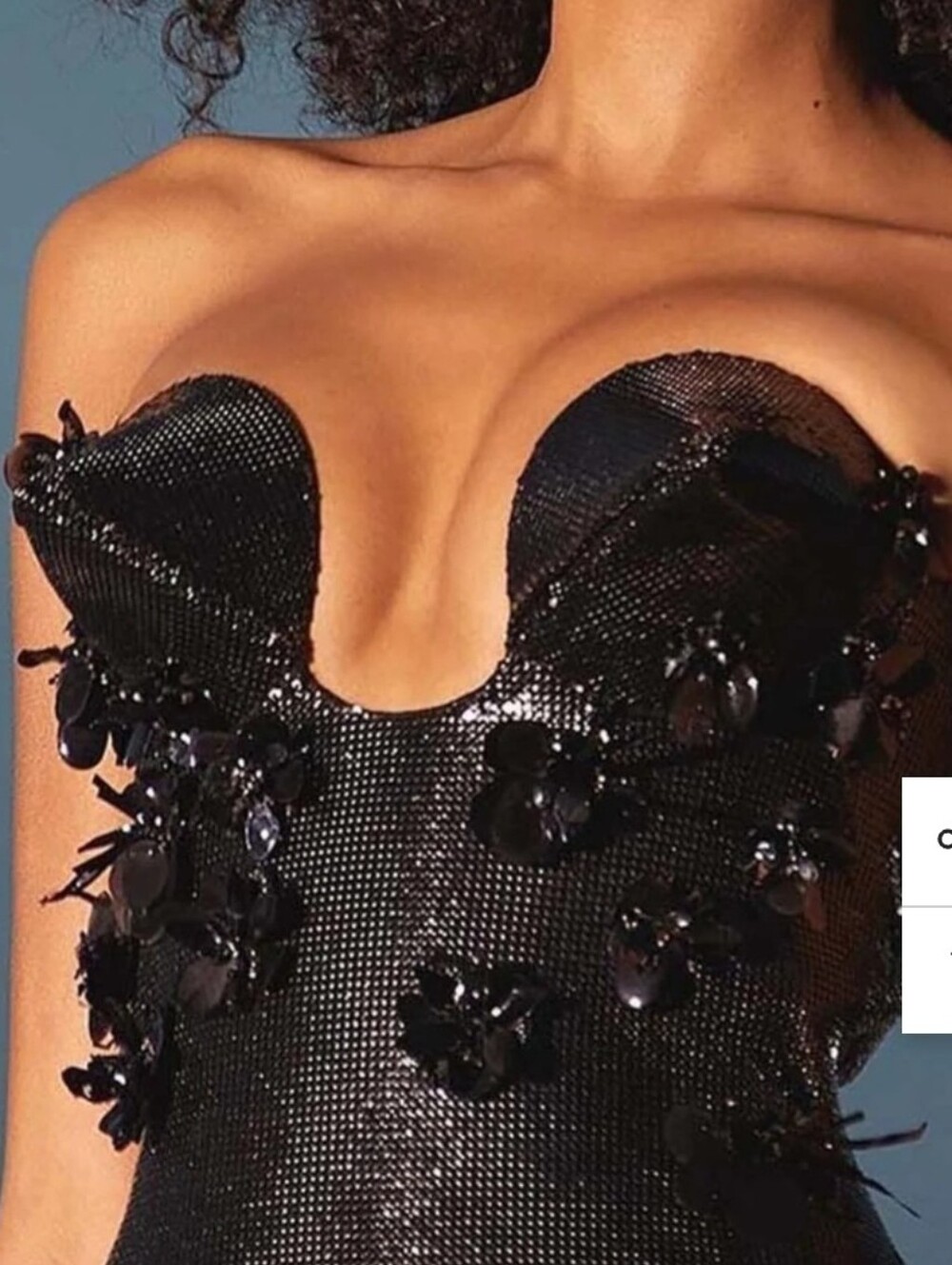 SEQUIN APPLIQUÉD MAXI DRESS IN BLACK Medium